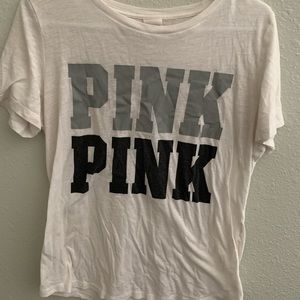 PINK white tee